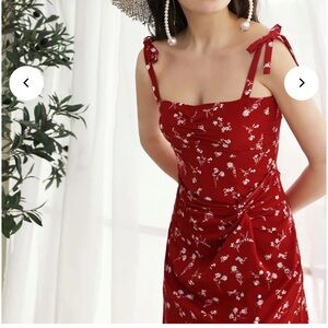 Petite Studio Red Floral Midi Dress